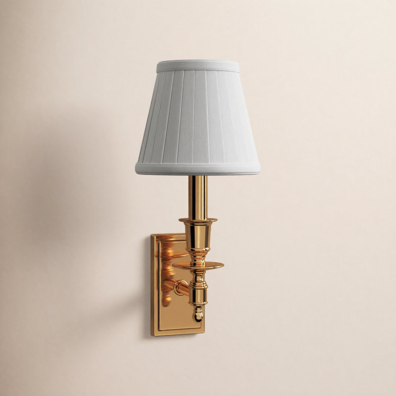 Lennon Steel Candle Wall Light, Polished Brass