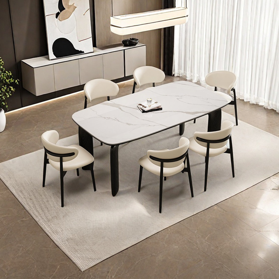 Sleek Surface Designs New Chinese Rock Slab Dining Table | Wayfair