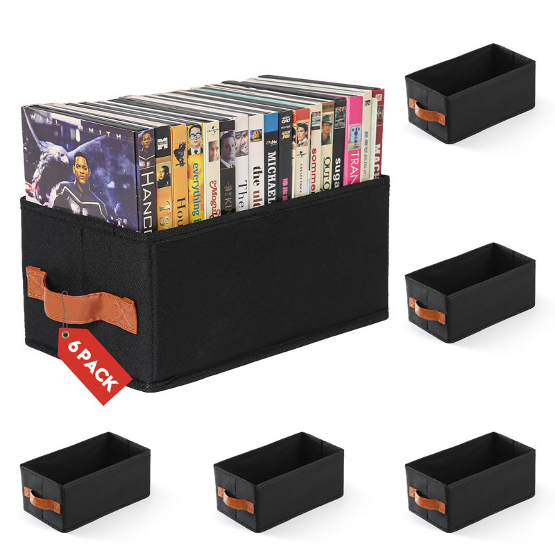 Boîte de rangement pour 6 DVD, organisateur de DVD pouvant contenir jusqu'à 102 DVD, support de DVD pliable, grand étui de rangement pour CD