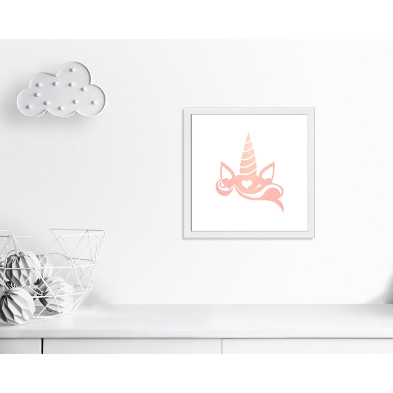 Adhésif décoratif «Be the Unicorn 1» Be a Unicorn, H 22,5 po x l 22,5 po x P 0,6 po, Encadré plat blanc