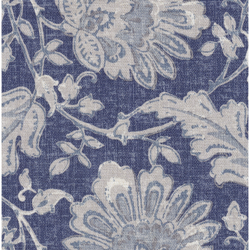 Adona Accent Chair, Blue Floral 100% Polyester,