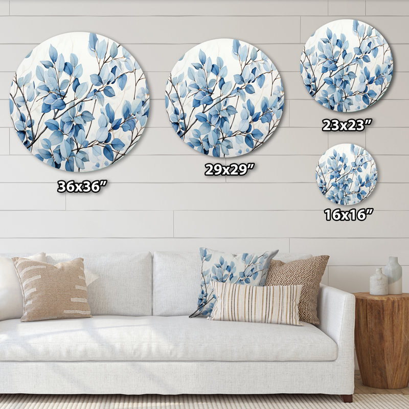 Orrington - Art mural floral rond en métal, H 16 po x l 16 po