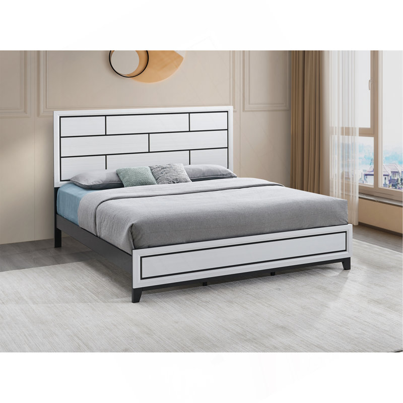 Lit Glasgow G04305A-KB (matelas non inclus) , Blanc, Très grand lit
