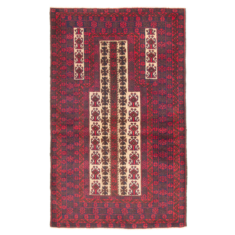 Tapis brun clair Teimani 2 pi 10 po x 4 pi 8 po