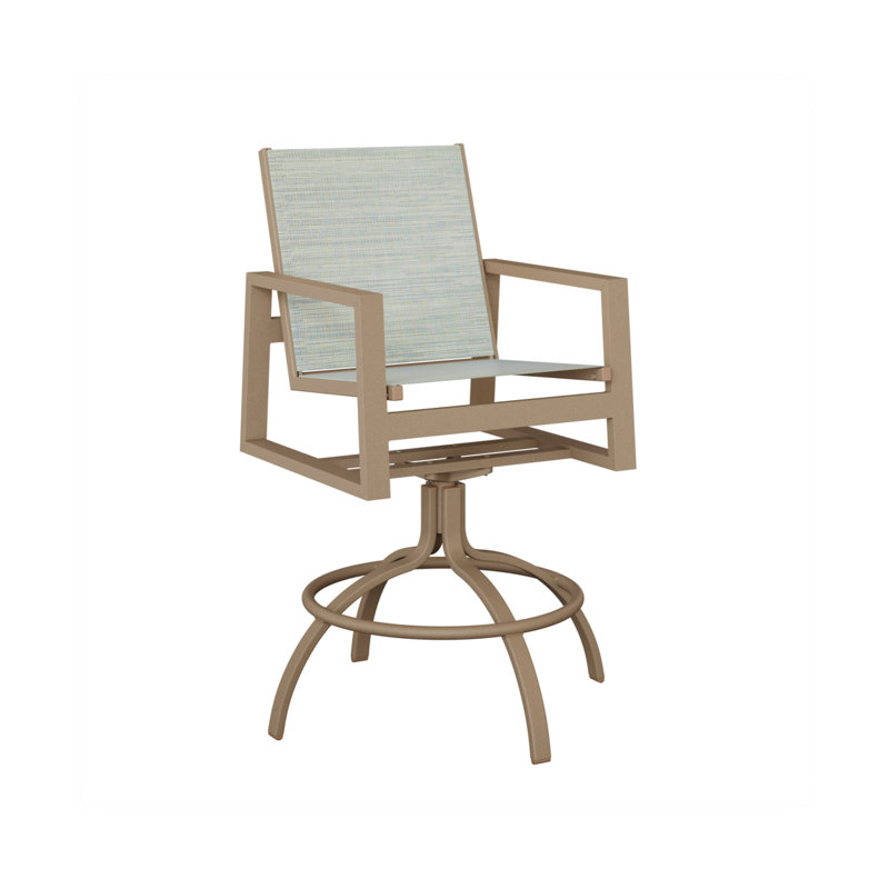 Chaise de salle à manger pivotante Ohlson, Martinique, Aluminium, chêne, veine de bois