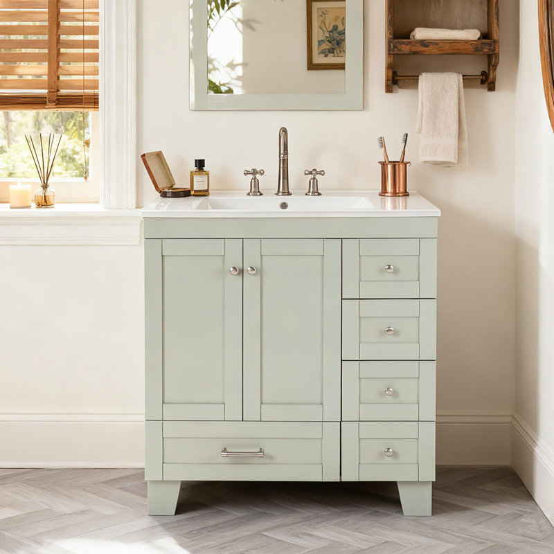 30 Inch Washbasin Cabinet, Green