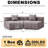 Chenille Curved Sectional Sofa With 2 Pillows,Curved Symmetrical Modular Semi Circular Sofa Sectional-1959599539