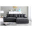 Canapé modulaire surdimensionné de luxe à deux places en velours côtelé gris foncé Luxe, canapé 4 places en forme de L pour le salon-130071117-130071115