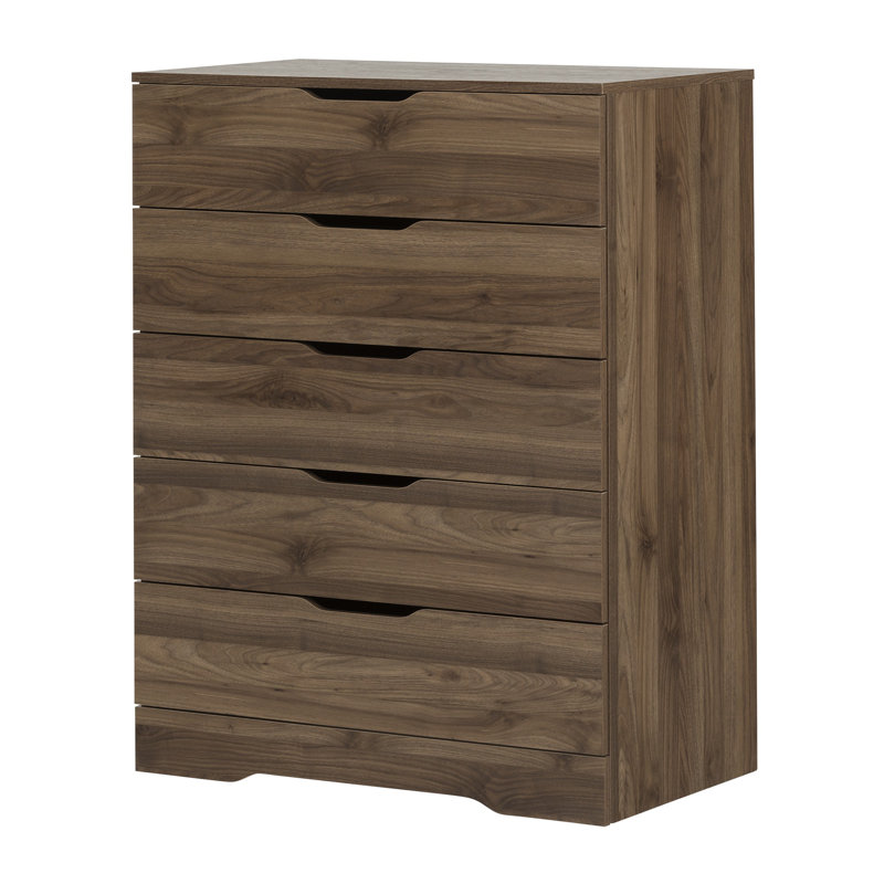 Holland 33'' W 5 - Drawer Dresser, Natural Walnut