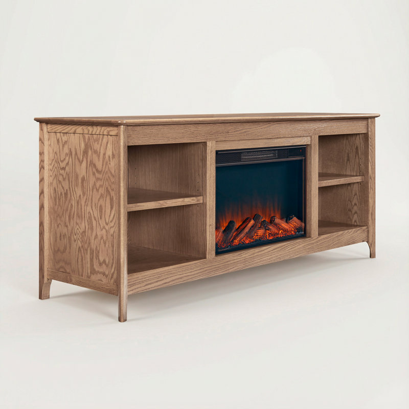 Fraley 68" Electric Fireplace TV Stand, Tan Oak