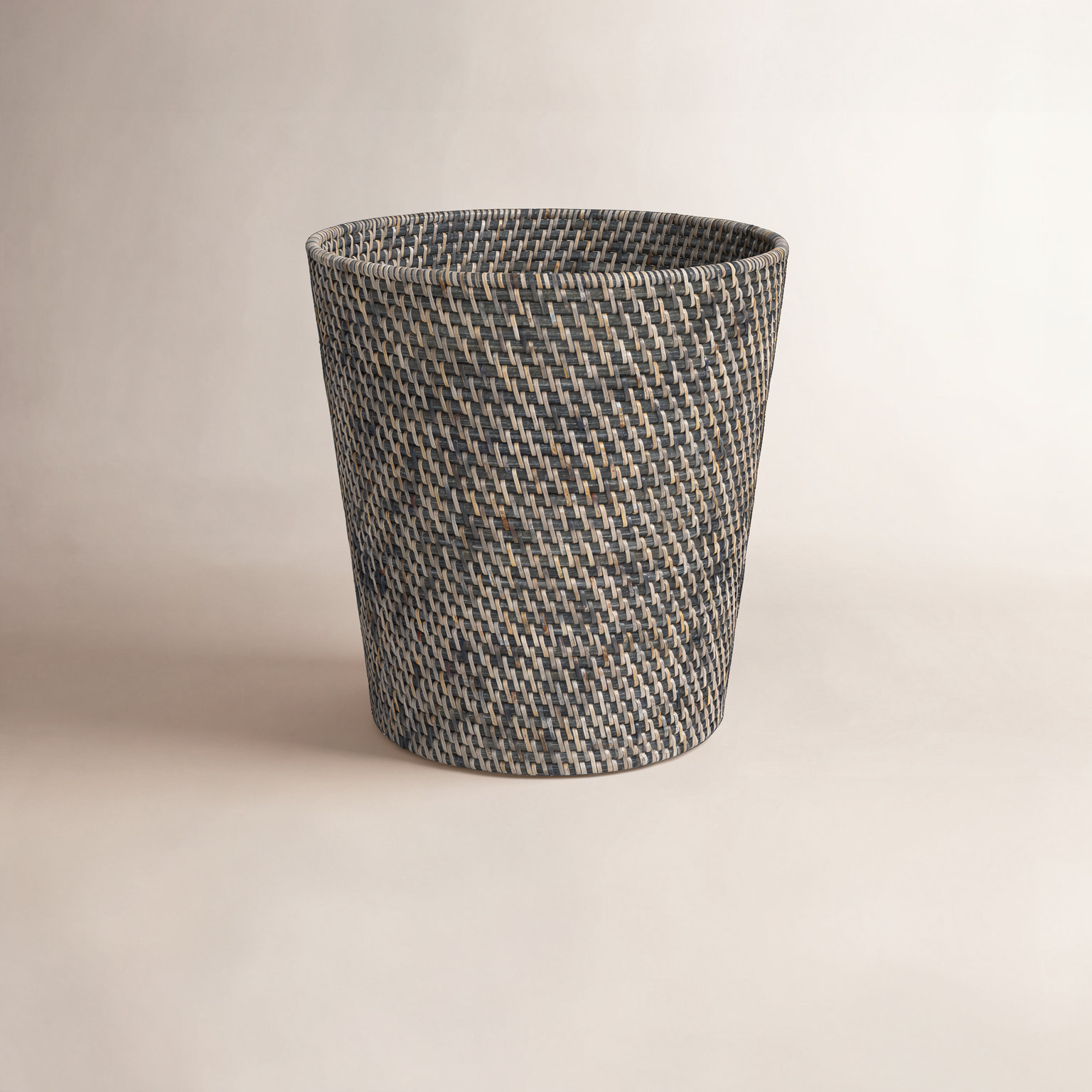 Goodfield 3gal Rattan Waste Basket, Bronze