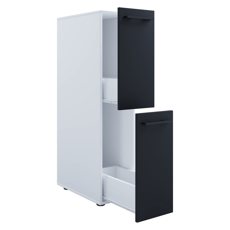 Princilla Bathroom Cabinet, White/Black