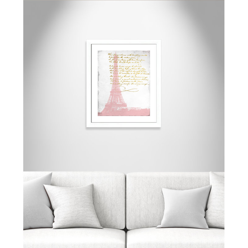 Dakim «Paris in Pink I», reproduction de peinture à l'acrylique encadrée