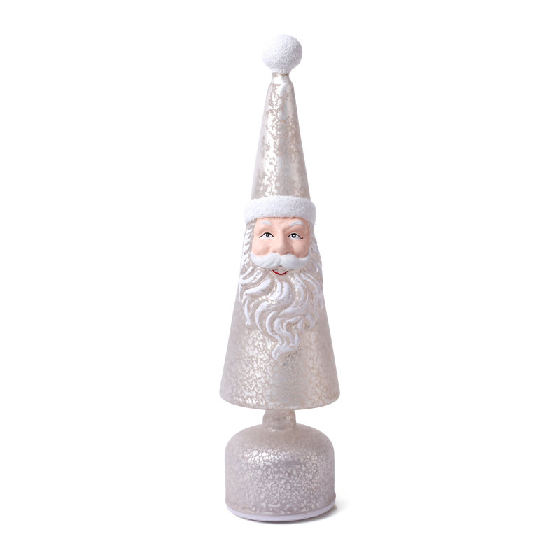 LED Rotating Santa Glass Tabletop Tree