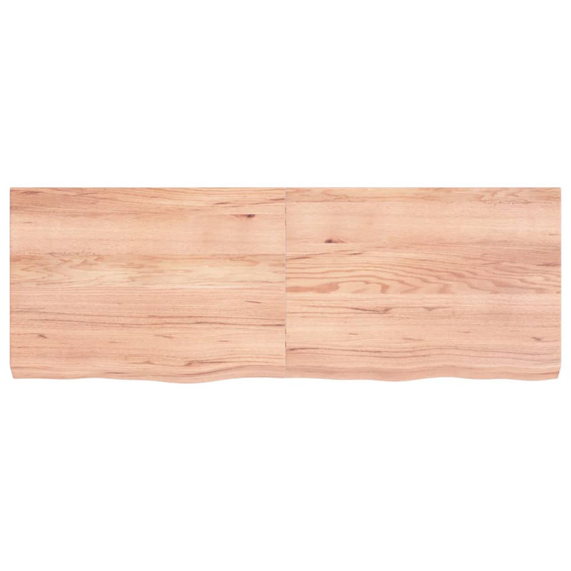 Table Top Solid Wood Oak, 50cm H x 140cm W x 6cm D, Light Brown