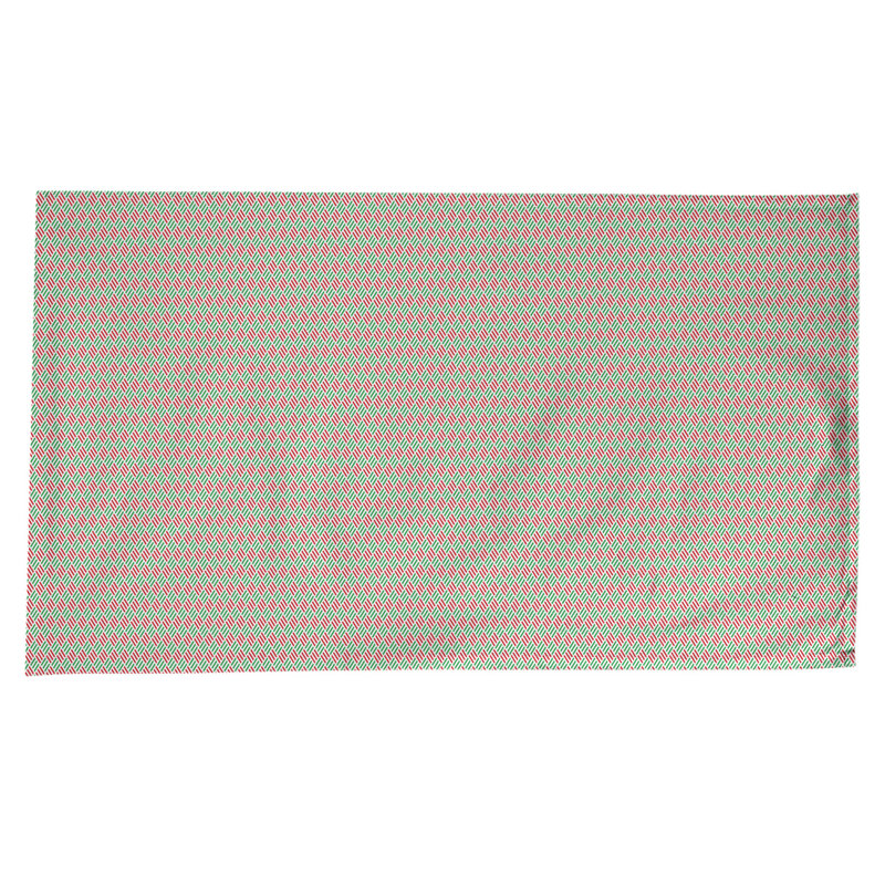 Festive Hol Tablecloth, 102" L x 58" W, Green/Red