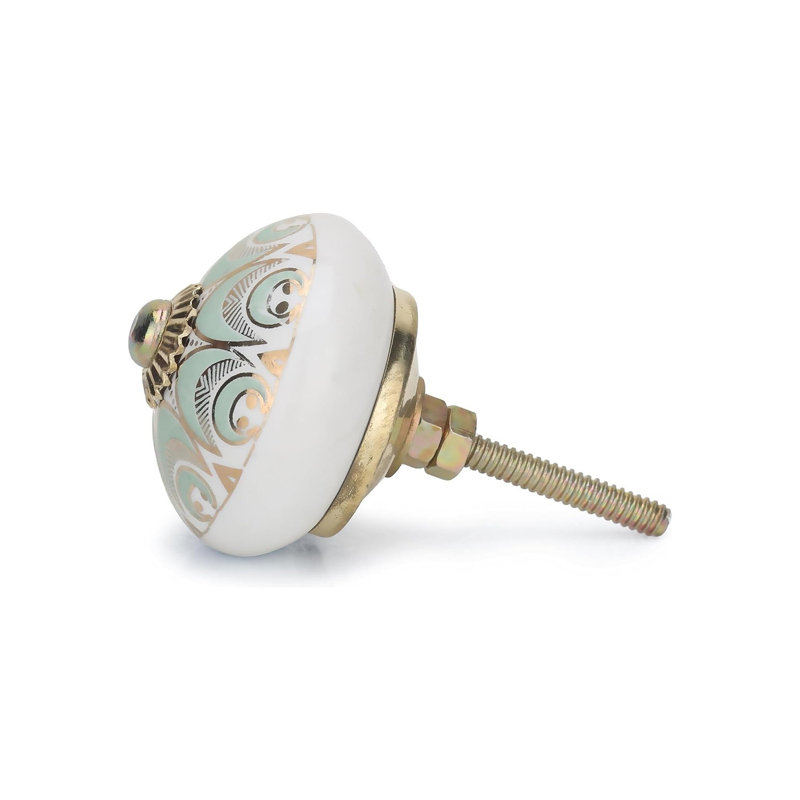 Pack Of 20 Ceramic Cabinet Knobs,Polished Finish,Light Green