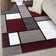 Archeveque Woven Geometric Red/Gray/White Area Rug – Modern, Durable Polypropylene, Medium Pile for Living Room, Bedroom, and Office
