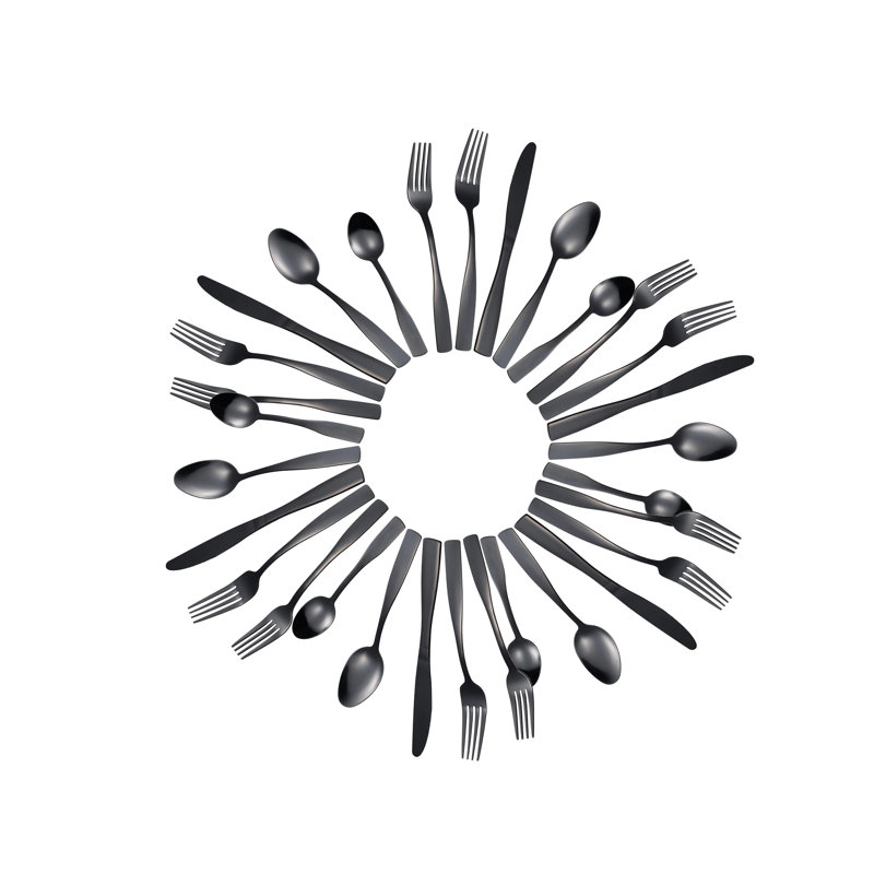 Ensemble de couverts J&V Textiles - Service pour 8, Noir mat