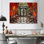 «Red Black Country Club Hallway Elegance - Décoration murale Country Club