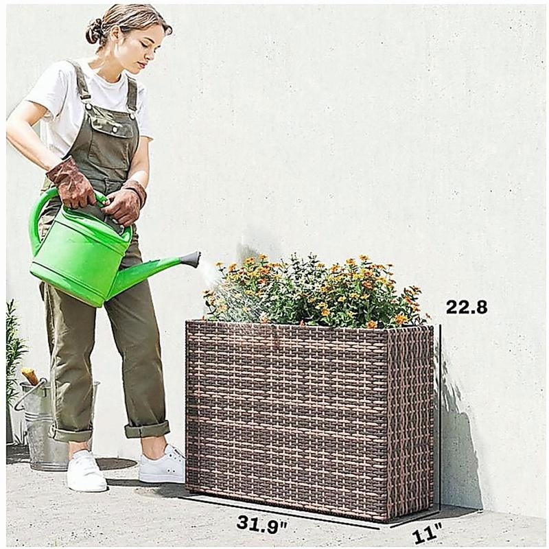 Jardinière surélevée moderne, lit surélevé pour jardin, Brun