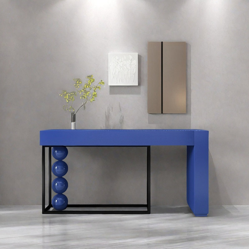 Console Modern Minimalist Art, H 35,43 po x l 55,12 po x P 15,75 po, Bleu, Bleu / noir