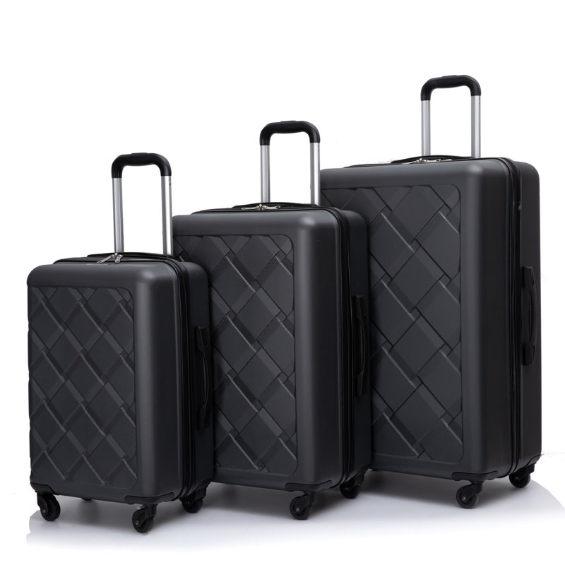 Ensemble 8 pièces de valise à roulettes en ABS avec sac de sport et sacs de rangement