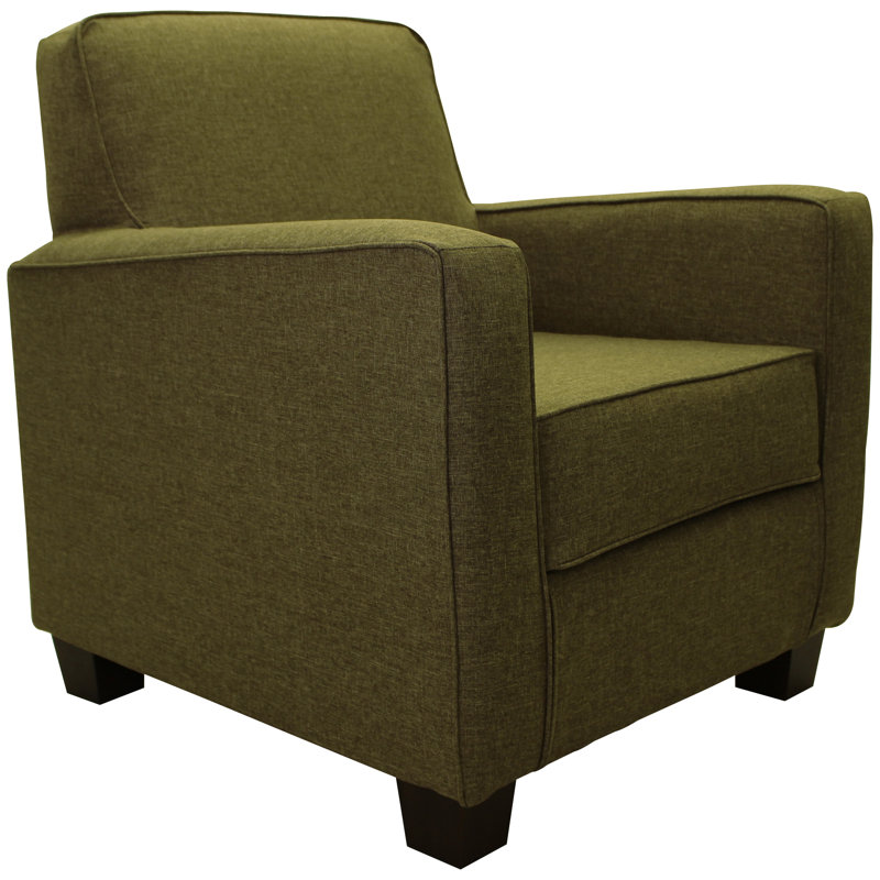 Upholstered Armchair, Pecan Performance Basketweave
