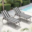Chaises longues d'extérieur réglables en aluminium avec coussins amovibles (ensemble de 2)-2046552944-2042238245
