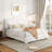Haden Lambswool Boucle Upholstered Platform Bed Frame with Headboard-106802334-107248017