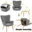 Boucle Accent Chair, Upholstered Armchair with Footstool-376201858