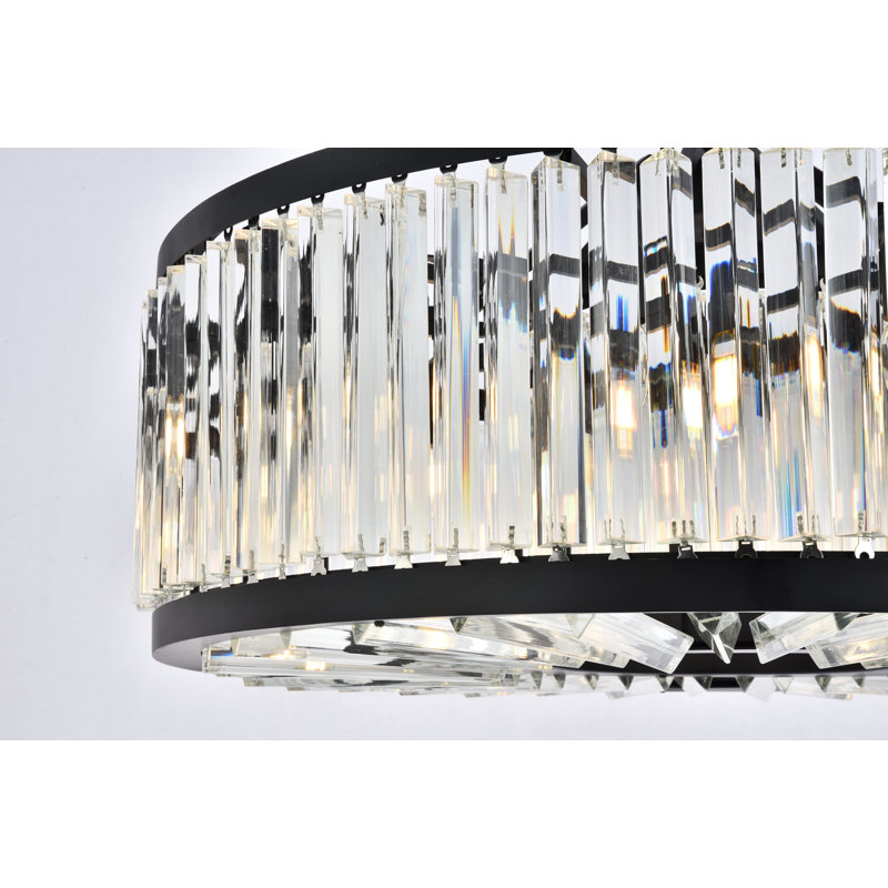 Lustre cylindrique unique et remarquable à 10 lumières Dorinda, Brun moka, Cristal (transparent)