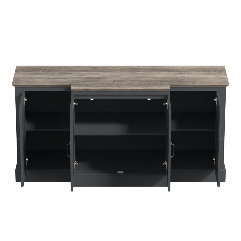  Buffet Perrault, Noir / chêne gris noueux, Diamora