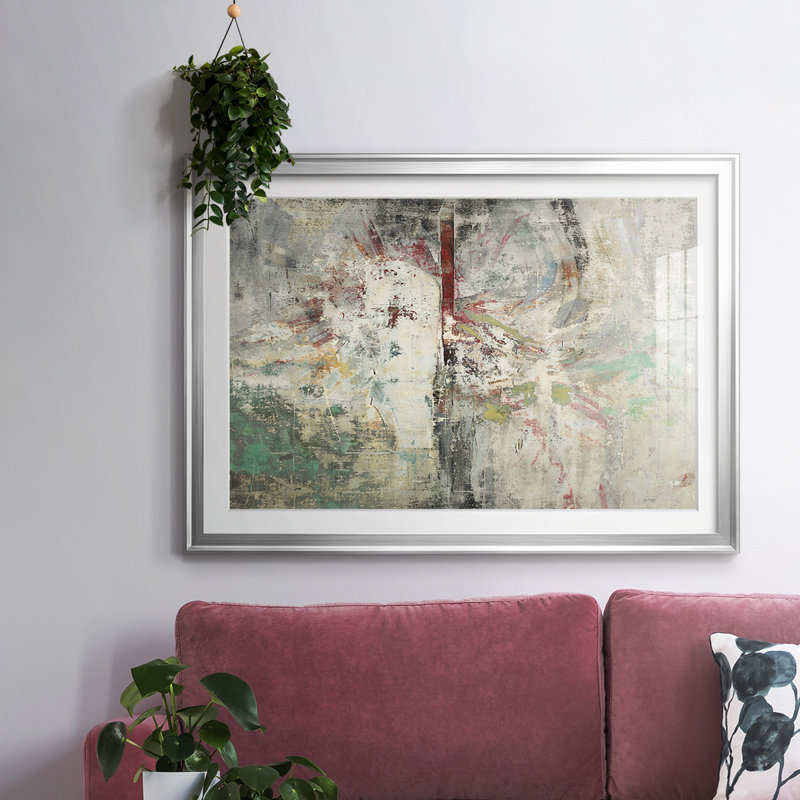 Impression encadrée Ebb, Argent, H 30 po x l 44 po x P 1,5 po