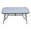 Rectangle Tempered Glass Outdoor Picnic Table-1983098300