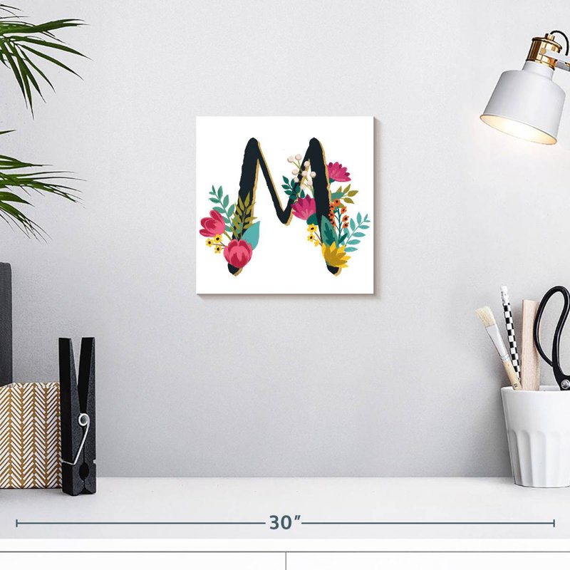 Keiri Romantic Luxe Monogram M Black, 10" H x 10" W