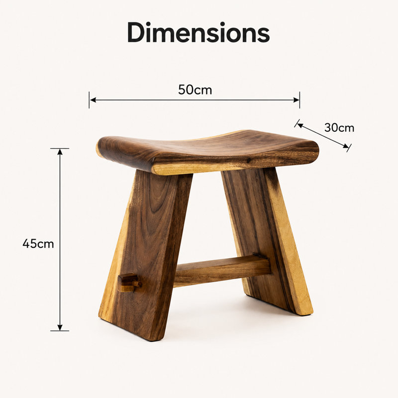 Burruss Solid Wood Accent Stool