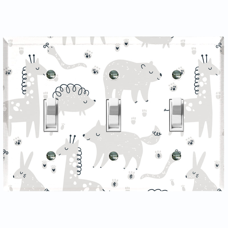 Animals 3 - Gang Toggle Light Switch Standard Wall Plate