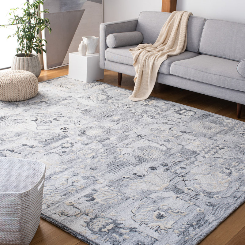 Tapis floral performance touffeté à la main Glamour, Rectangle 9 pi x 12 pi