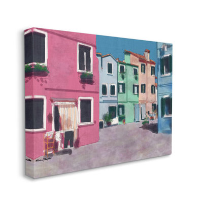 « coloré town landscape » par karen dreyfus-reproduction d’art