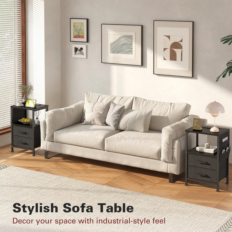 Nayeb 10cm W Metal Bedside Table
