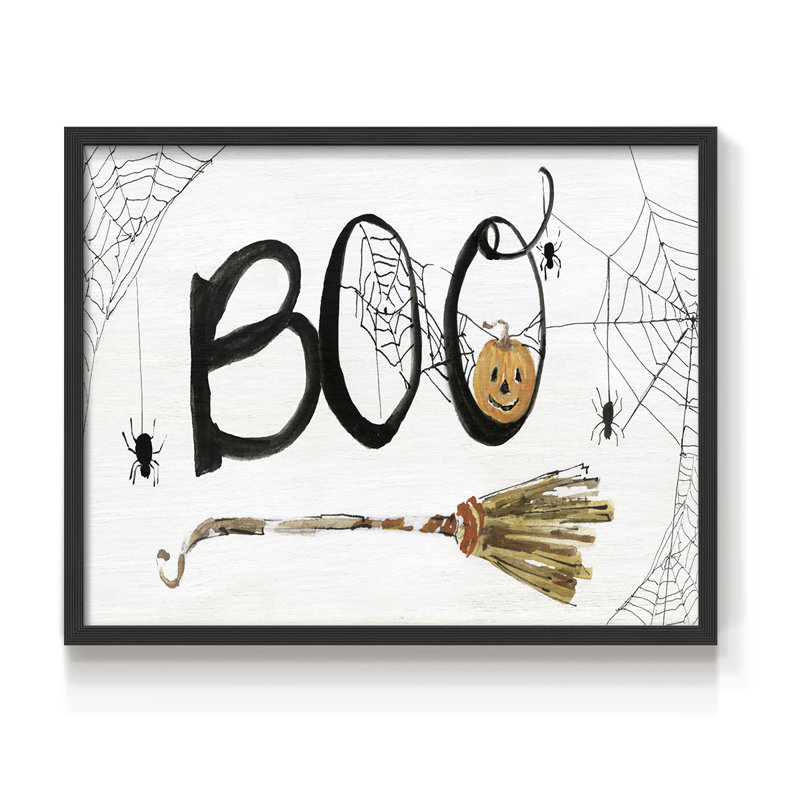 Boo - Imprimé encadré - Restickable, H 11 po x l 14 po, Noir, noir, noir, noir