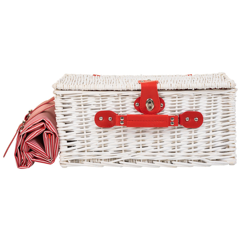 WHITE PICNIC BASKET 4 SERVES