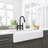 Matte Black Kitchen Faucet With Pull-Down Option - Dual Handle Switch For Accurate Water Control 360-Degree Rotatable High Nozzle Expanded Cleaning Space Brass Material Dependability Bridge Efficient