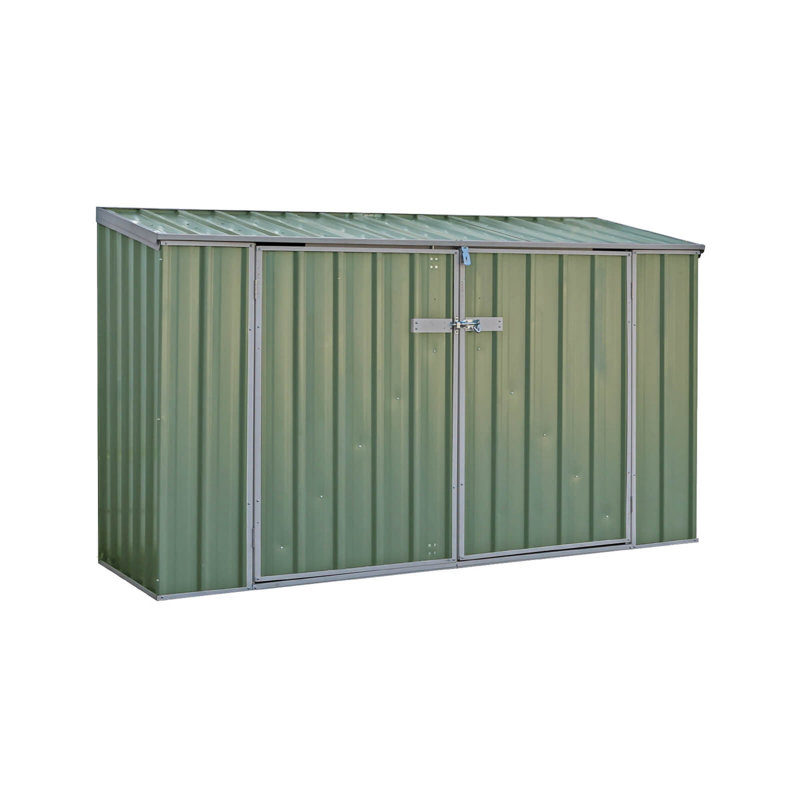 7 ft. W x 3 ft. D Metal Pent Garden Shed, Green
