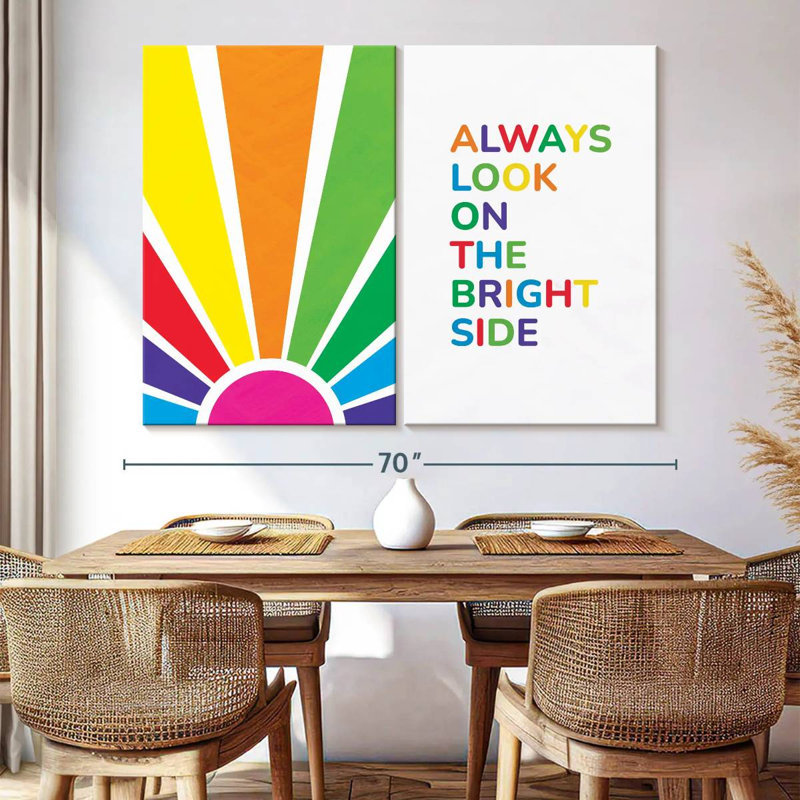 «Kids Inspirational II», ensemble de 2 reproductions sur toile par IvaCuddlyMural, H 48 po x l 66 po x P 1,25 po