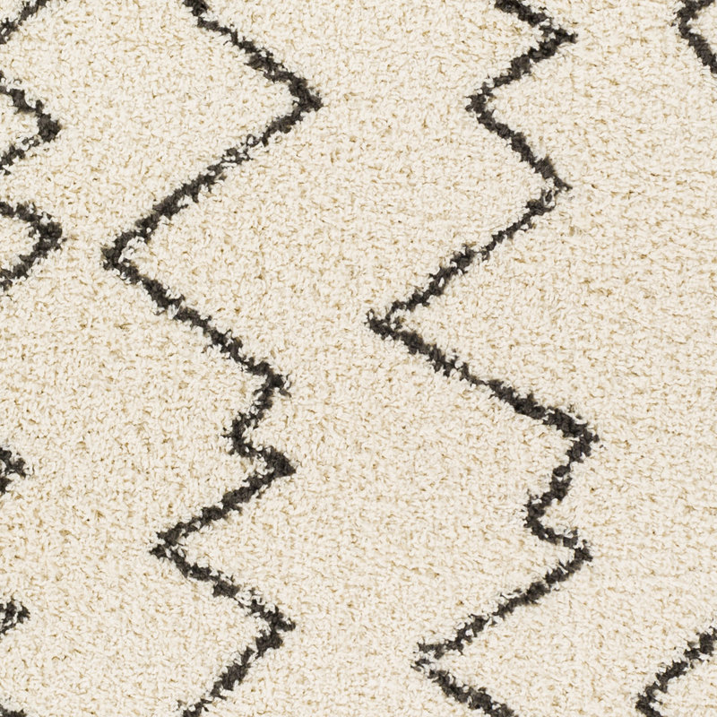 Tapis ivoire / noir Sanders, Rectangle 7 pi 10 po x 10 pi