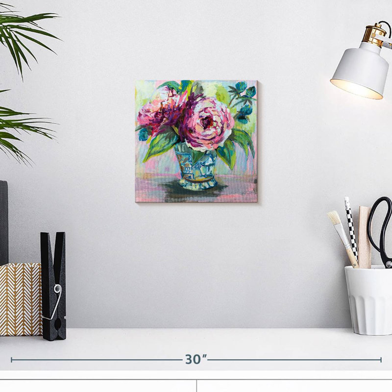 Harnek pivoines roses délicates I, H 10 po x l 10 po