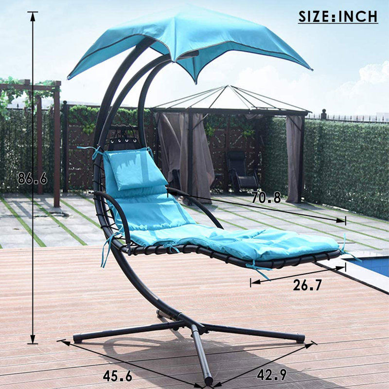 Chaise longue avec support Fairmount, Bleu