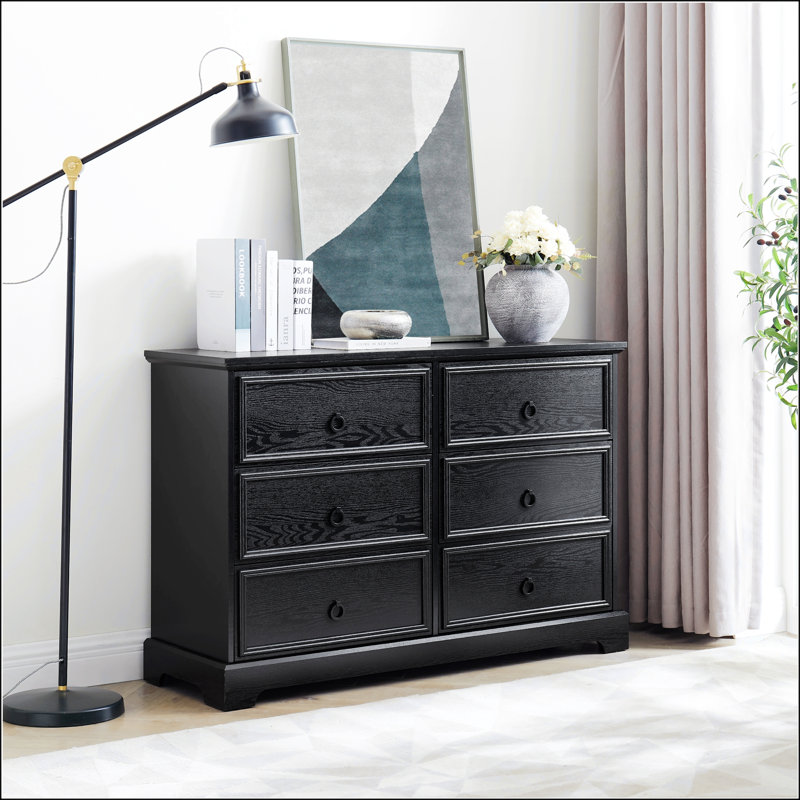 Commode 7 tiroirs Modern Farmhouse, Noir
